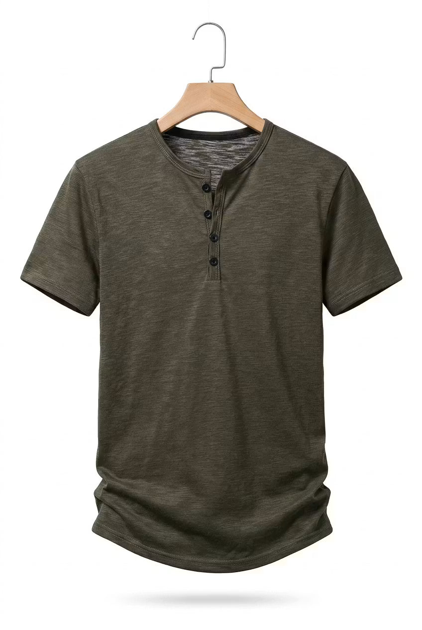 Men's Casual Henley Shirt | Short Sleeve