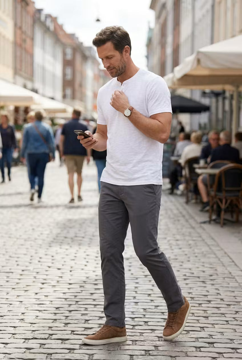 Men's Casual Henley Shirt | Short Sleeve
