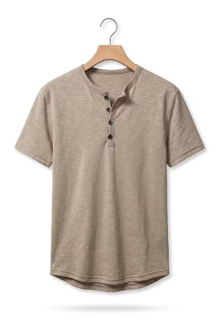 Men's Casual Henley Shirt | Short Sleeve
