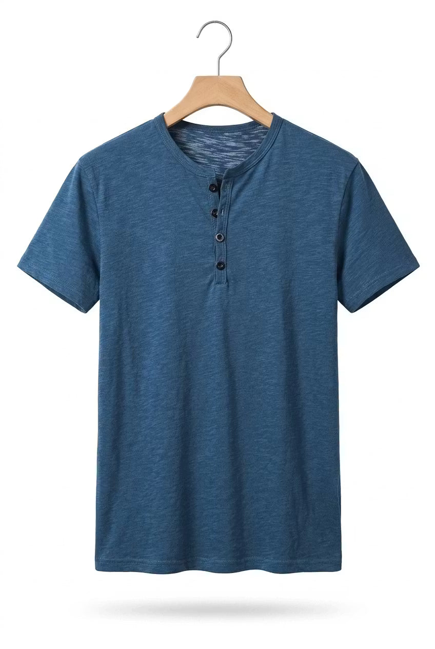 Men's Casual Henley Shirt | Short Sleeve