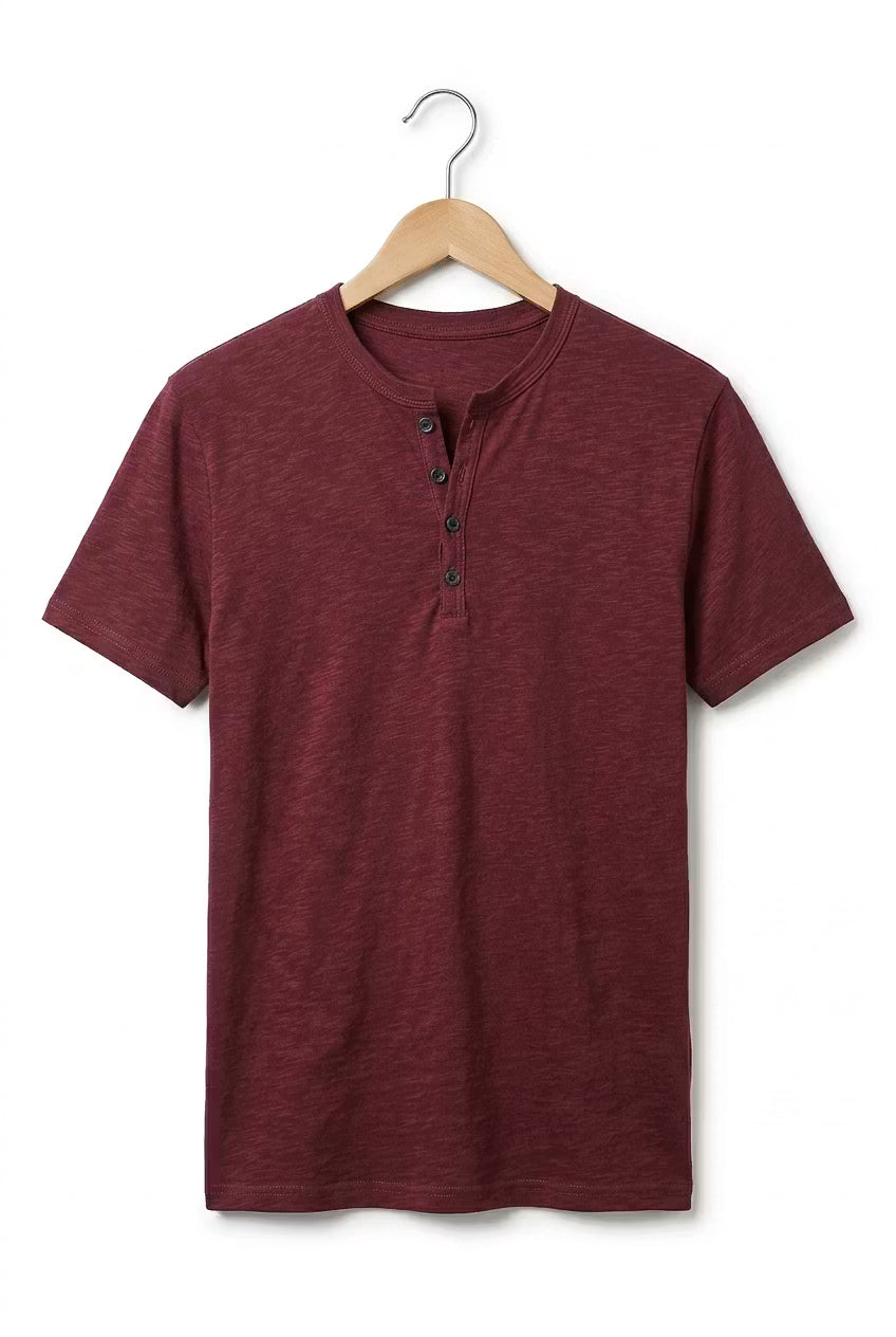 Men's Casual Henley Shirt | Short Sleeve