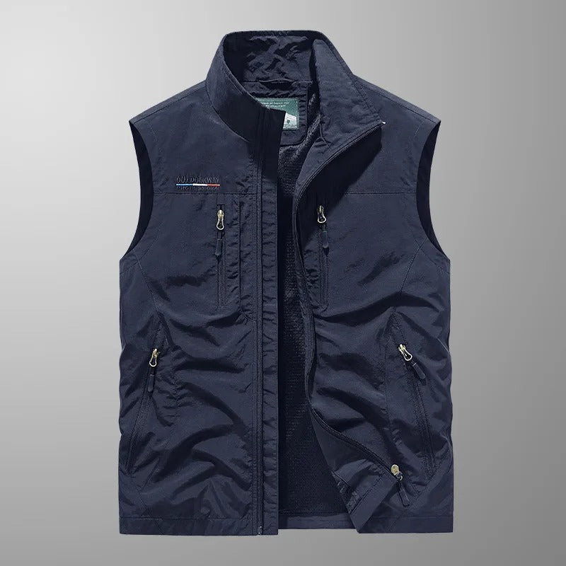 Men's Stylish Outdoor Vest | Zippered with Stand-Up Collar