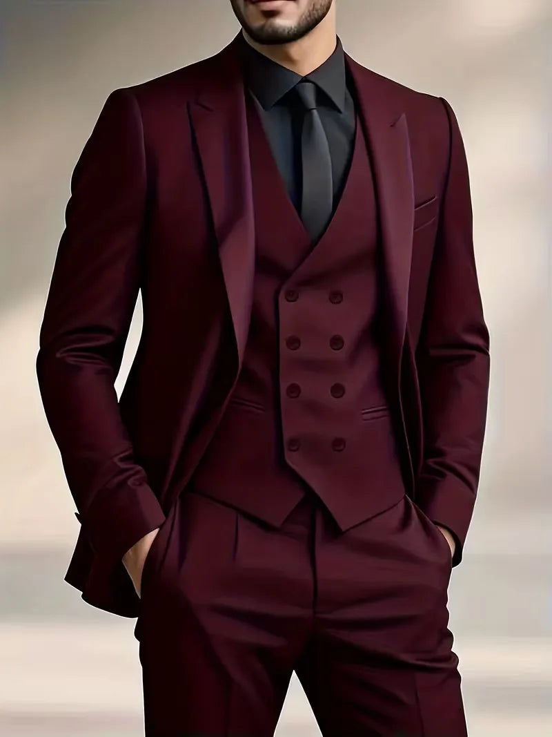 Men's Stylish Slim Fit Suit Set | Double-Breasted