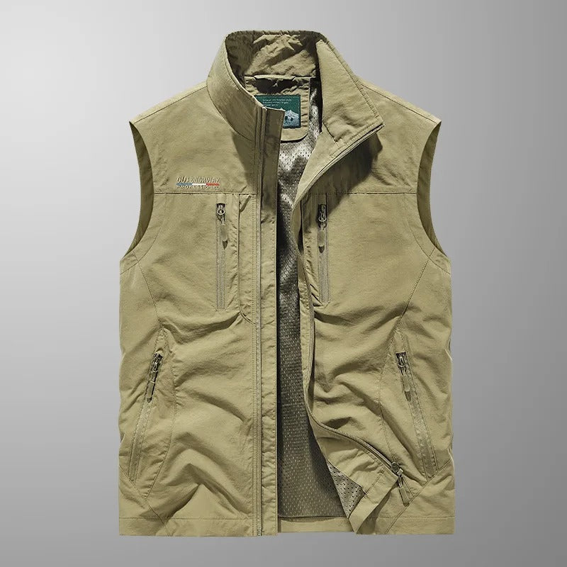 Men's Stylish Outdoor Vest | Zippered with Stand-Up Collar
