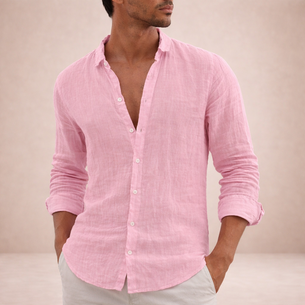 Men's Casual Open Collar Shirt | Long Sleeve