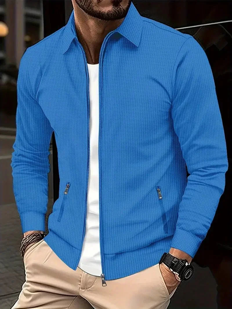 Men's Zip-Up Cardigan Stand Collar Relaxed Fit Layering Casual Everyday