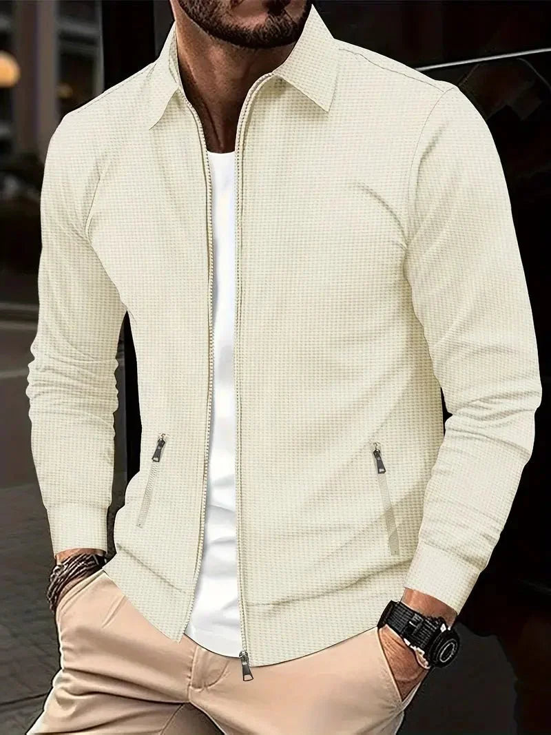 Men's Zip-Up Cardigan Stand Collar Relaxed Fit Layering Casual Everyday