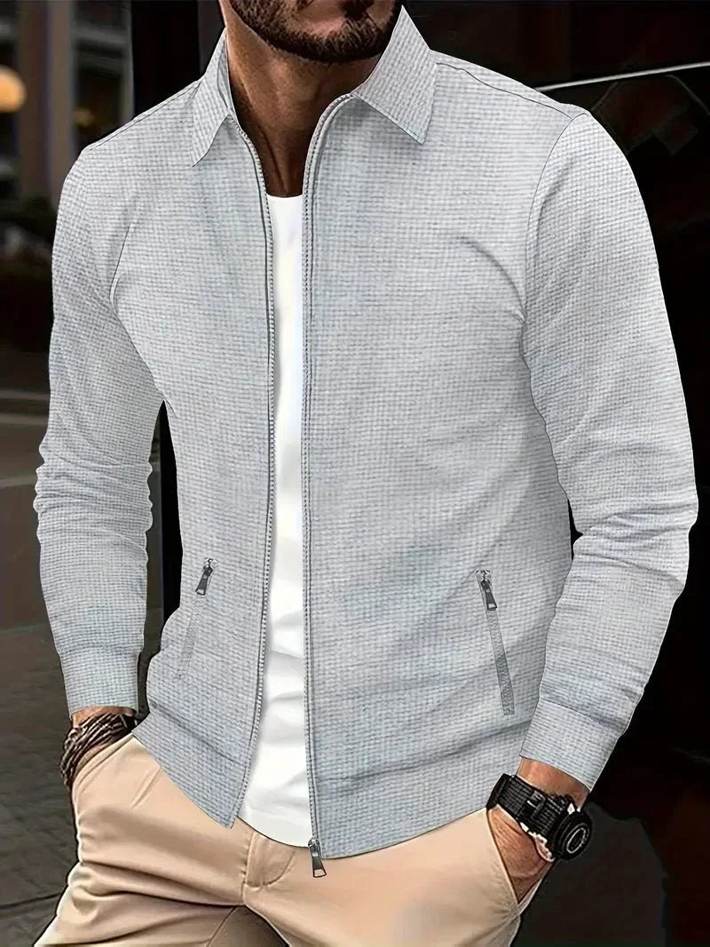 Men's Zip-Up Cardigan Stand Collar Relaxed Fit Layering Casual Everyday