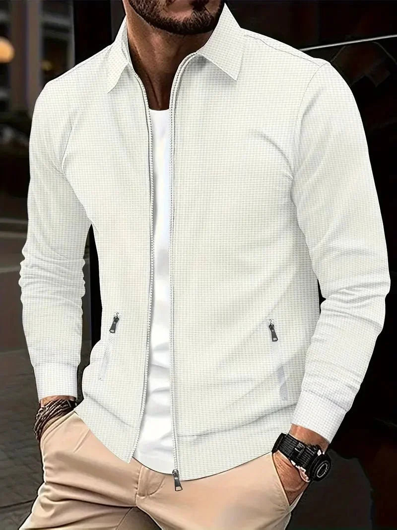 Men's Zip-Up Cardigan Stand Collar Relaxed Fit Layering Casual Everyday