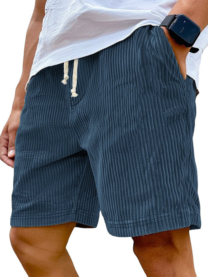 Men's Corduroy Shorts Relaxed Fit Drawstring Waist Casual Everyday Wear