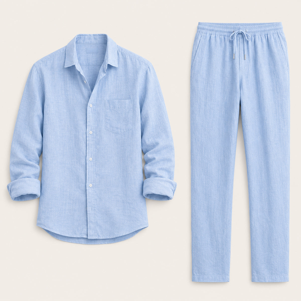 Men's Casual Two-Piece Outfit Short-Sleeve Shirt and Pants Set Relaxed Fit Summer Holiday Beach Everyday Matching Co-Ord