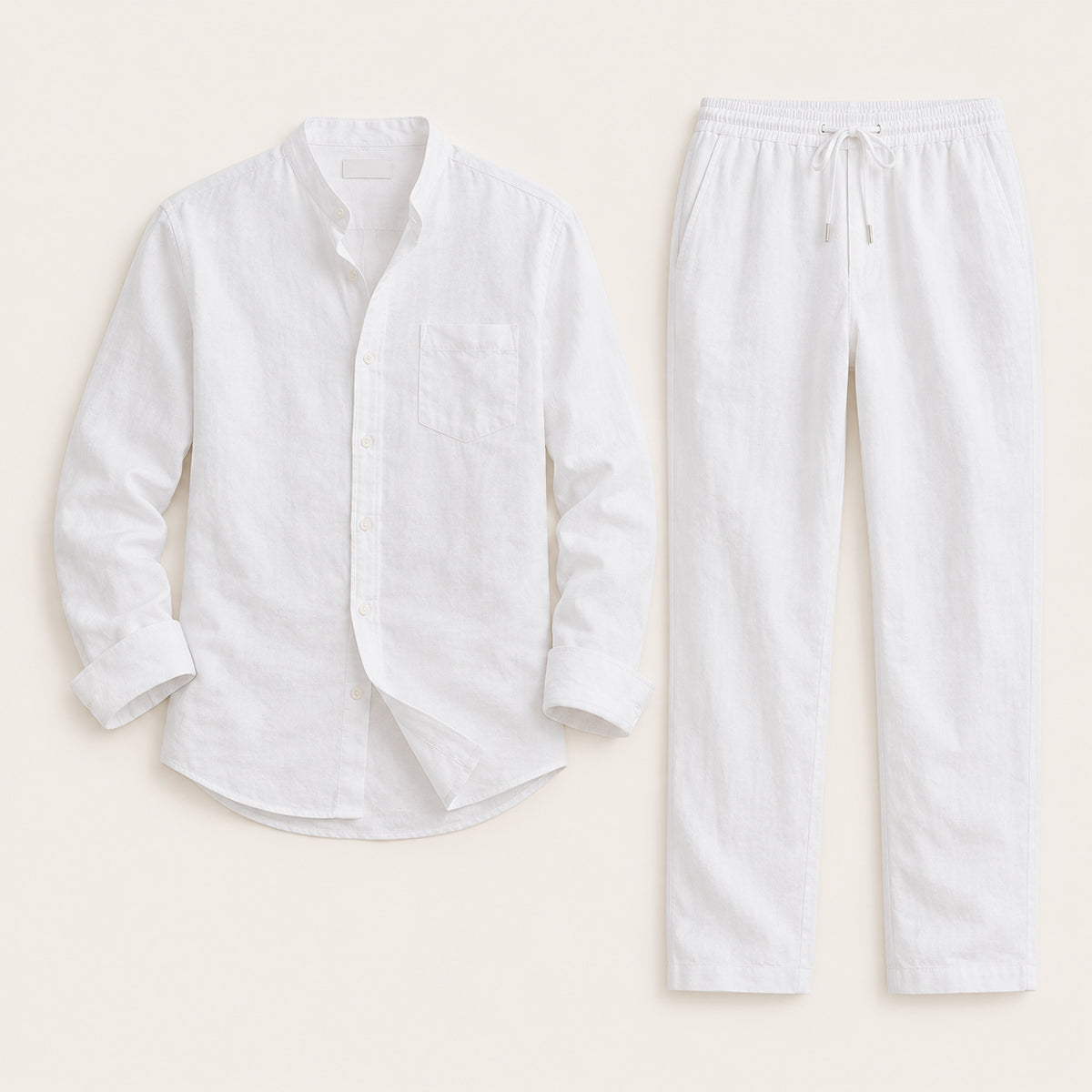 Men's Casual Two-Piece Outfit Short-Sleeve Shirt and Pants Set Relaxed Fit Summer Holiday Beach Everyday Matching Co-Ord