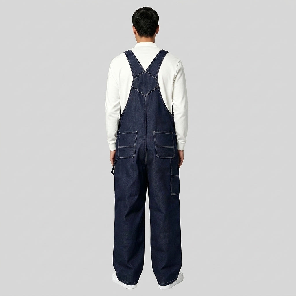 Men’s Denim Bib Overalls with Straight Leg