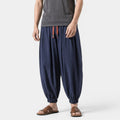 Men’s Linen Blend Trousers Loose Fit Casual Wear