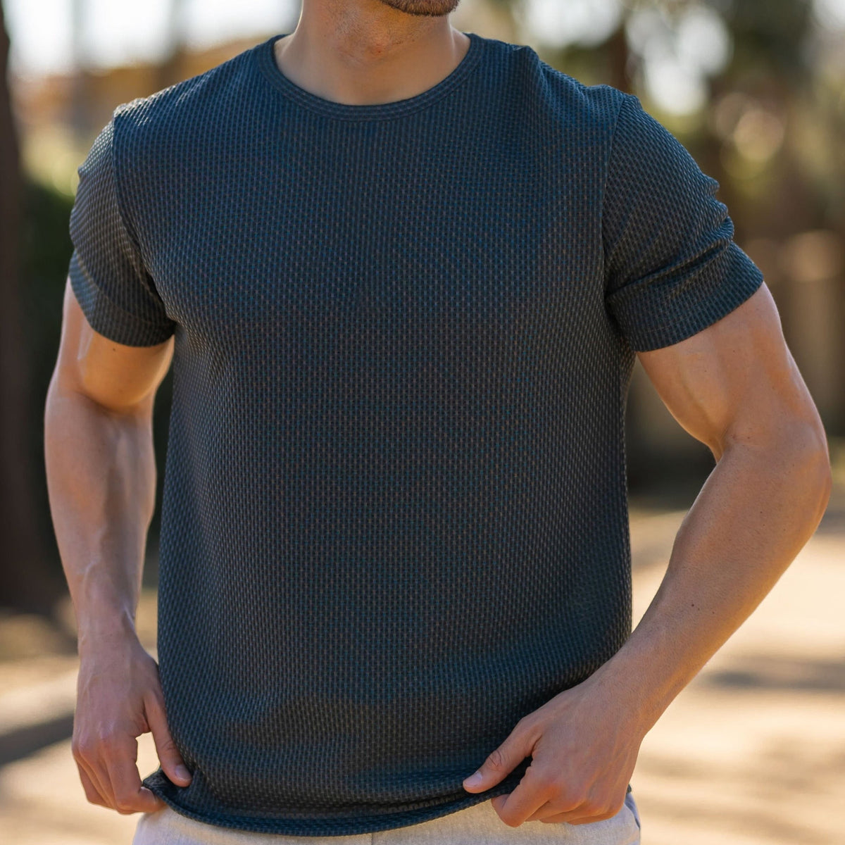 Men's Tee Short-Sleeve Crew Neck Elegant Casual Everyday Layering Smart-Casual Soft Versatile Basic Rune