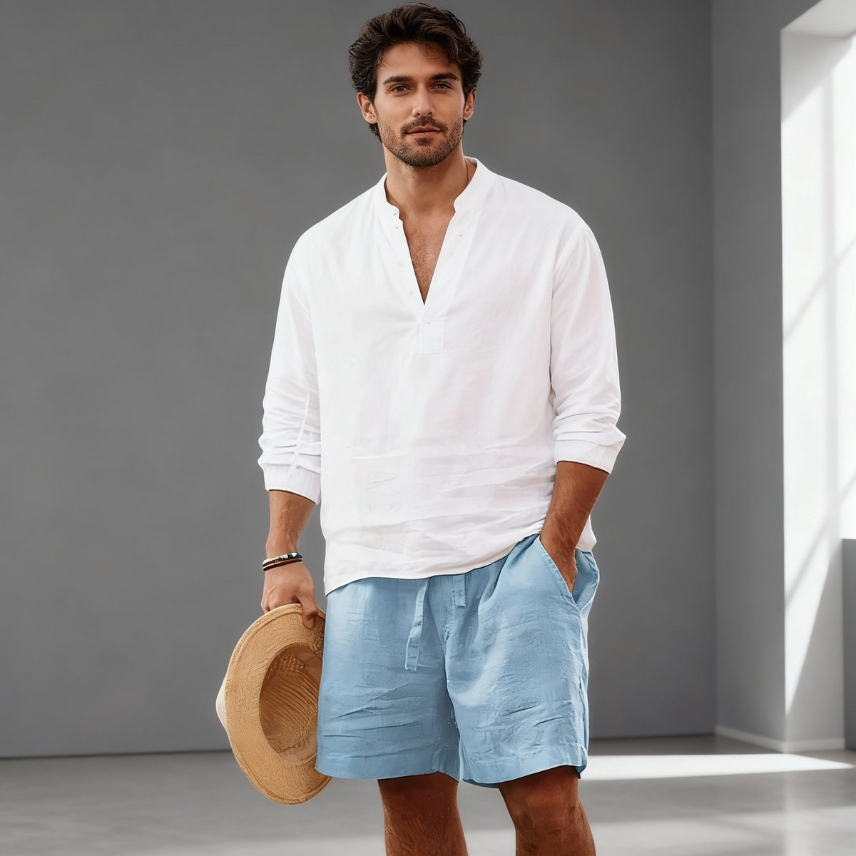 Men's Casual Summer Shorts Relaxed Fit Drawstring Elastic Waist Everyday Holiday Beach Loungewear Smart-Casual Warm Weather