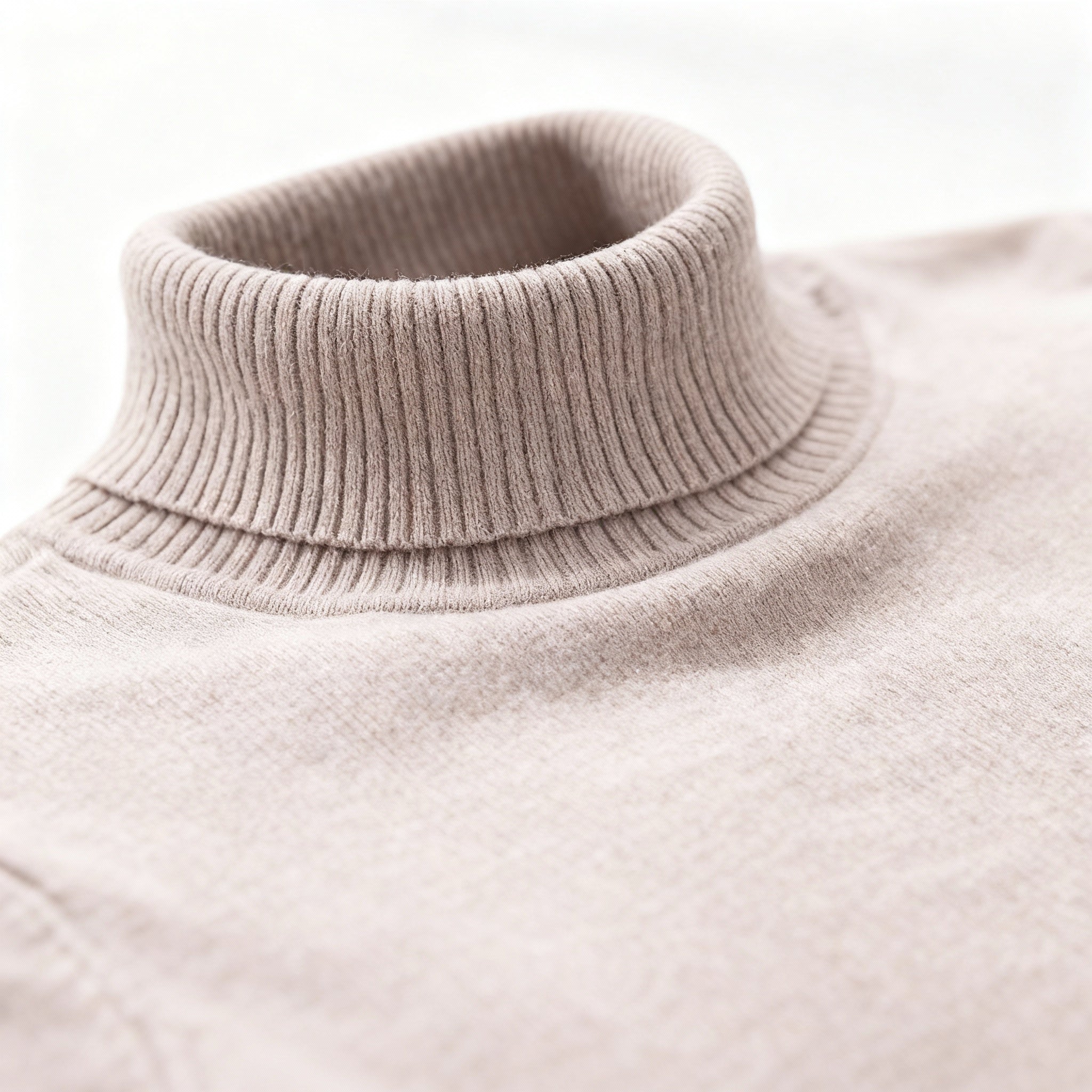 Men's Knit Turtleneck Sweater Slim Fit Long-Sleeve Ribbed Roll-Neck Casual Smart-Casual Layering Autumn Winter Everyday Wear