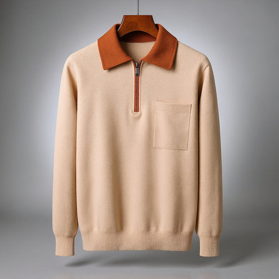 Men's Classic Cashmere-Blend Sweater Crew Neck Regular Fit Layering Casual