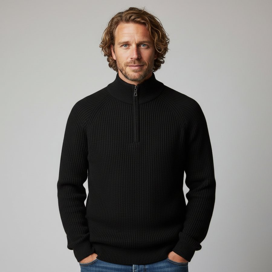 Men's Ribbed Knit Sweater Crew Neck Long Sleeve Casual Layering Everyday