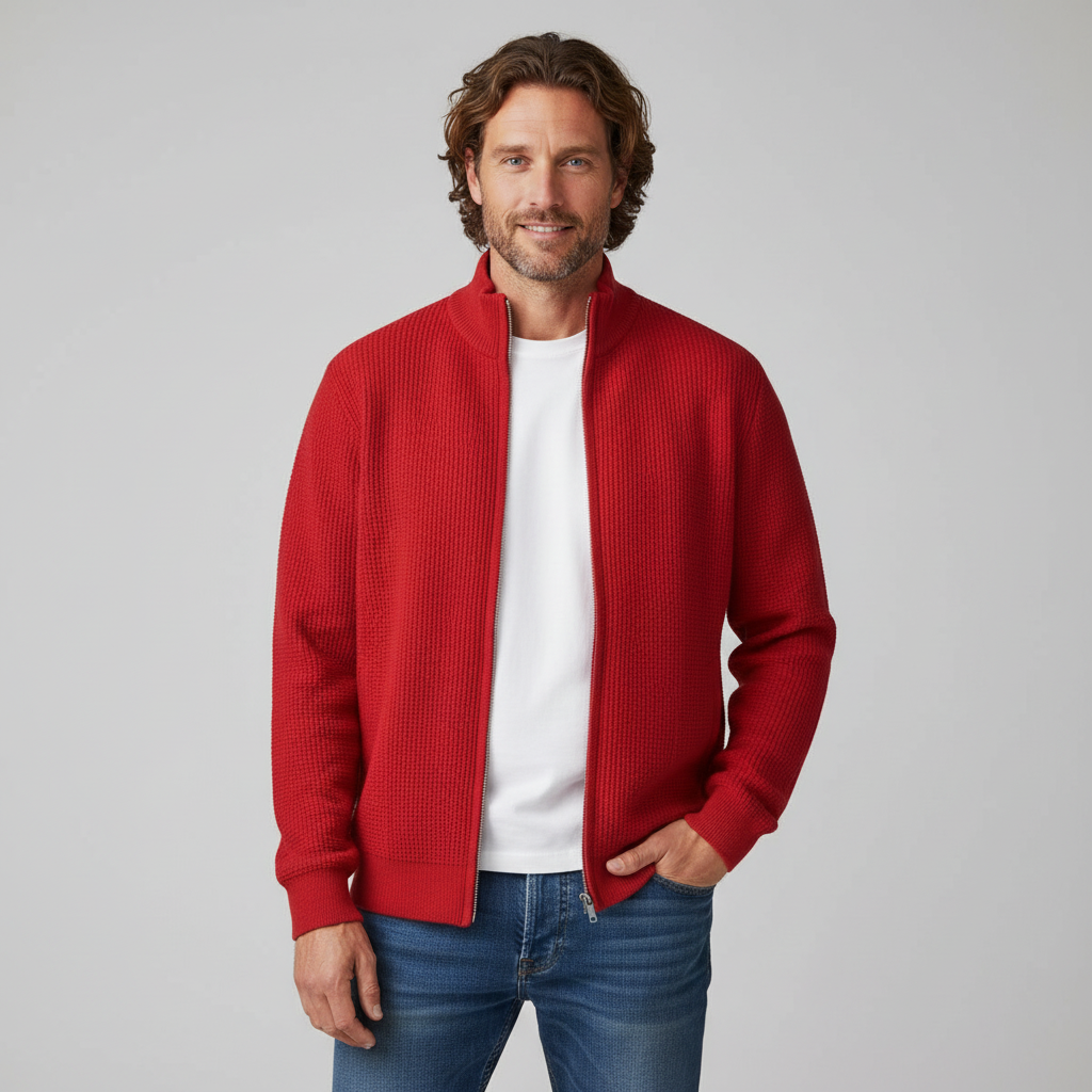 Men's Casual Waffle Knit Sweater Long Sleeve Crew Neck Relaxed Fit Everyday