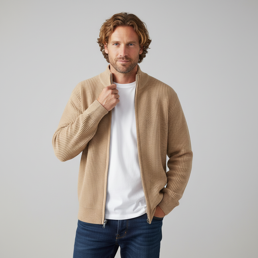 Men's Casual Waffle Knit Sweater Long Sleeve Crew Neck Relaxed Fit Everyday