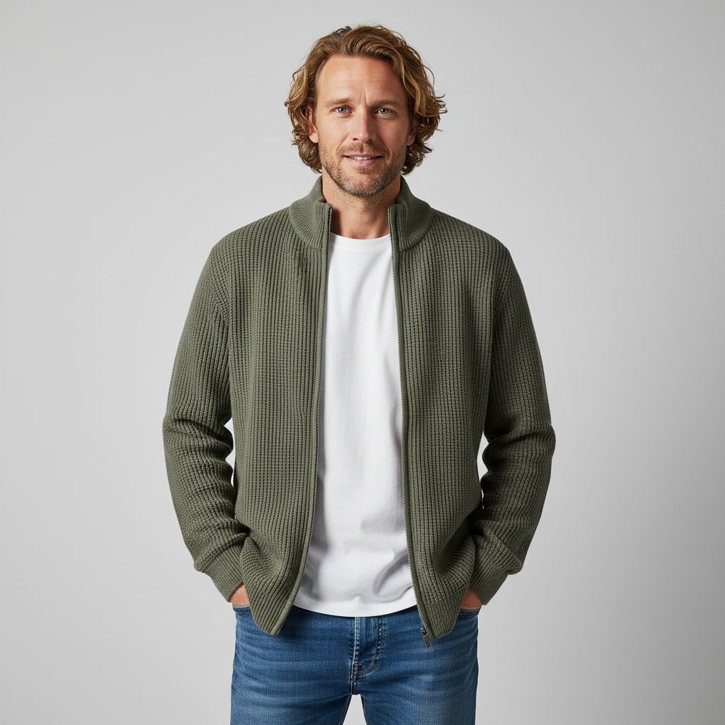 Men's Casual Waffle Knit Sweater Long Sleeve Crew Neck Relaxed Fit Everyday