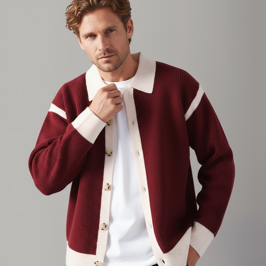 Men's Classic Cardigan Sweater Long Sleeve Open Front Casual Layering