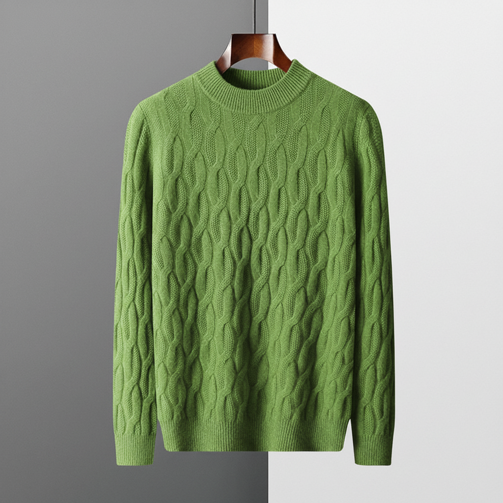 Men's Cable Knit Sweater Crew Neck Long Sleeve Casual Everyday Wear