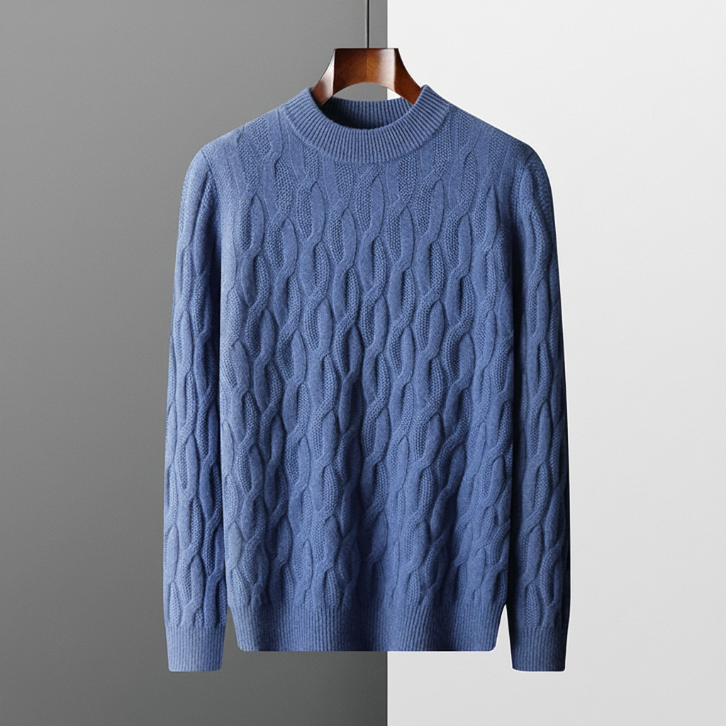 Men's Cable Knit Sweater Crew Neck Long Sleeve Casual Everyday Wear