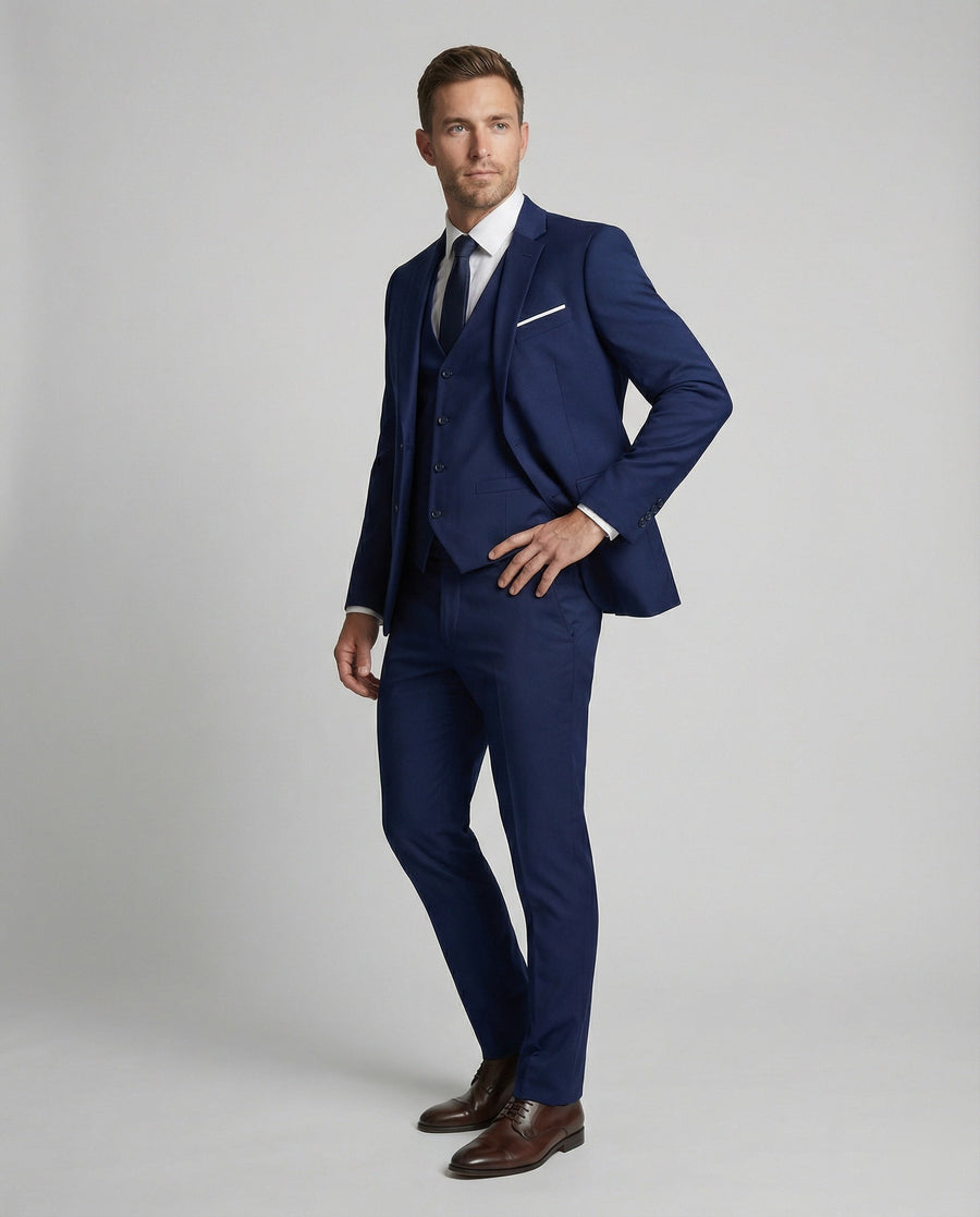 Men's Tailored Suit Jacket Classic Fit Notched Lapel Single-Breasted Formal
