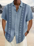 Men’s Stylish Geometric Print Camp Shirt | Casual Top