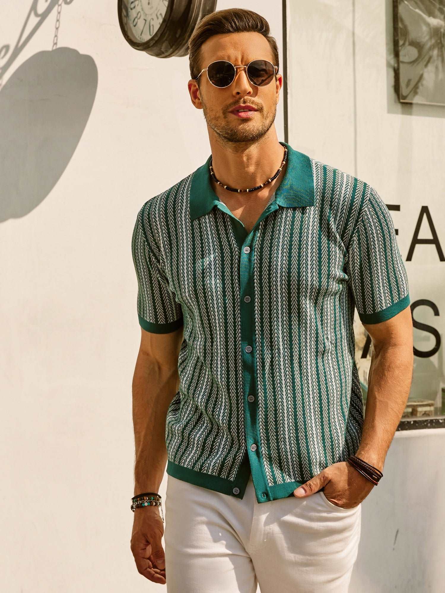 Men's Striped Polo Shirt Short Sleeves Casual | Stylish