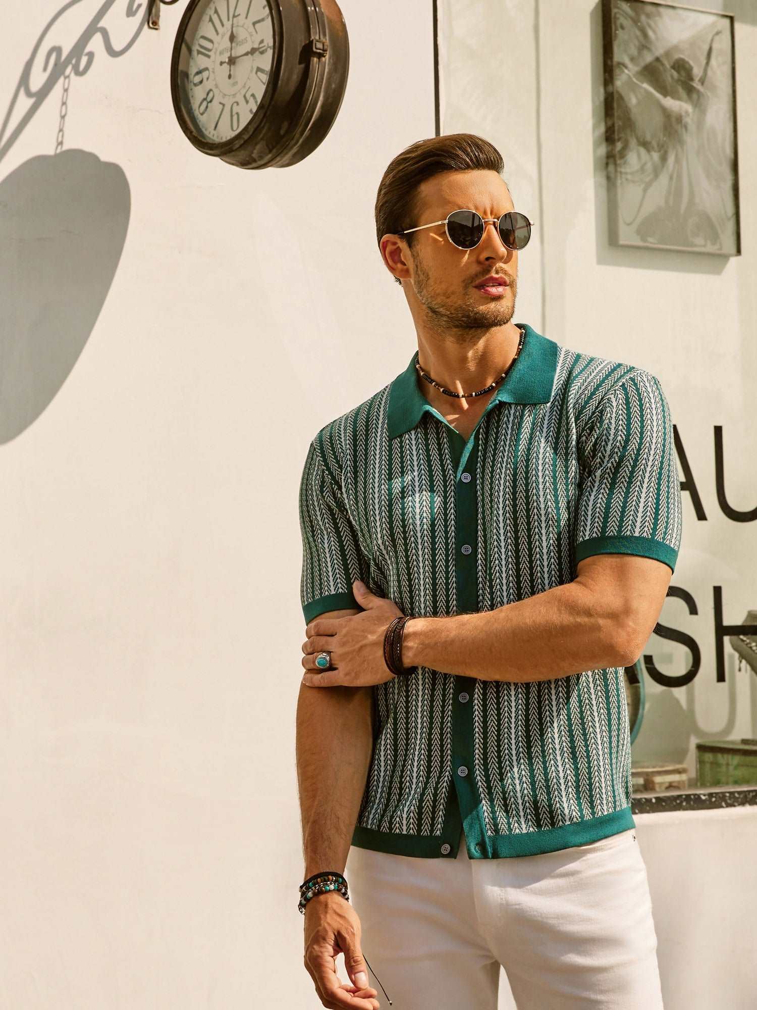 Men's Striped Polo Shirt Short Sleeves Casual | Stylish