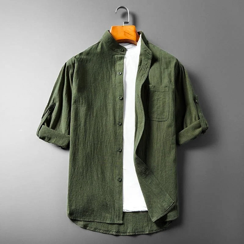 Men’s Rolled Linen Short Sleeve Shirt