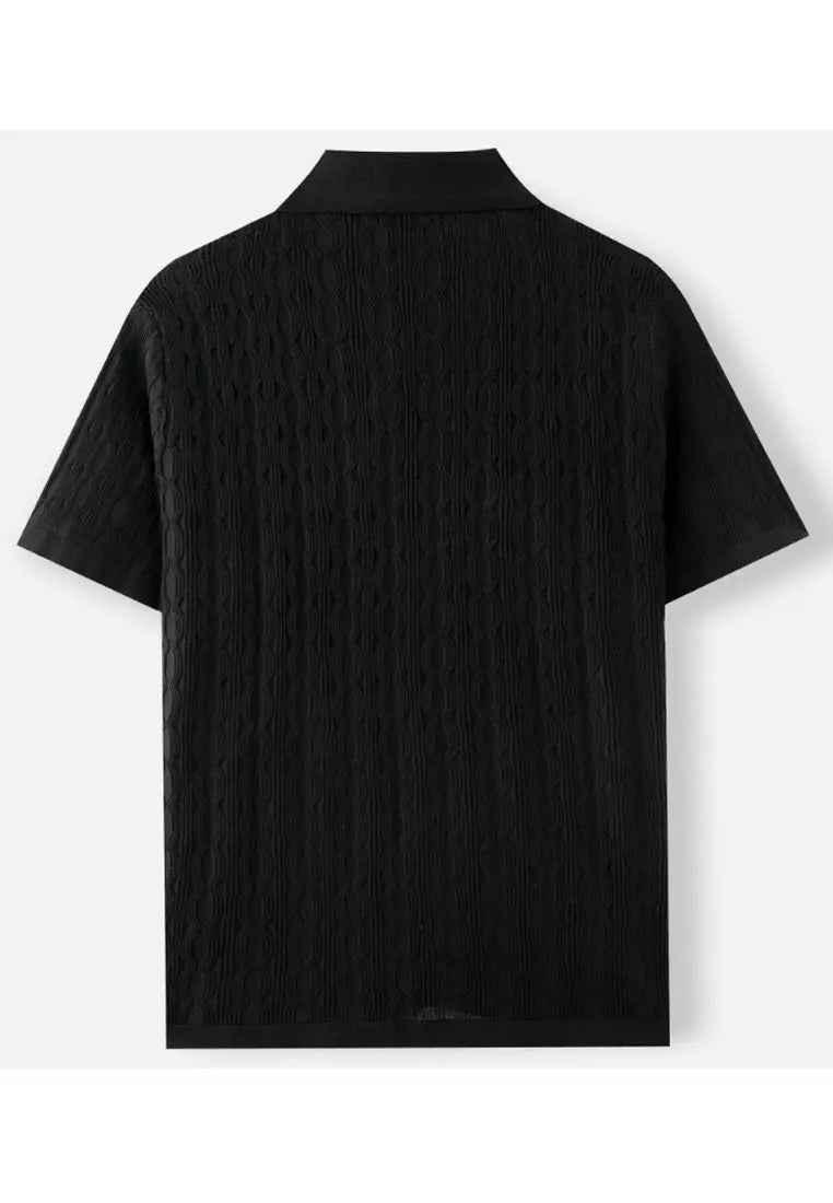 Men’s Casual Short Sleeve Shirt | Structured Knit Design