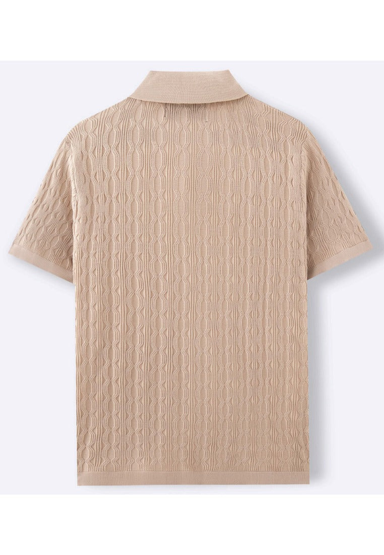 Men’s Casual Short Sleeve Shirt | Structured Knit Design