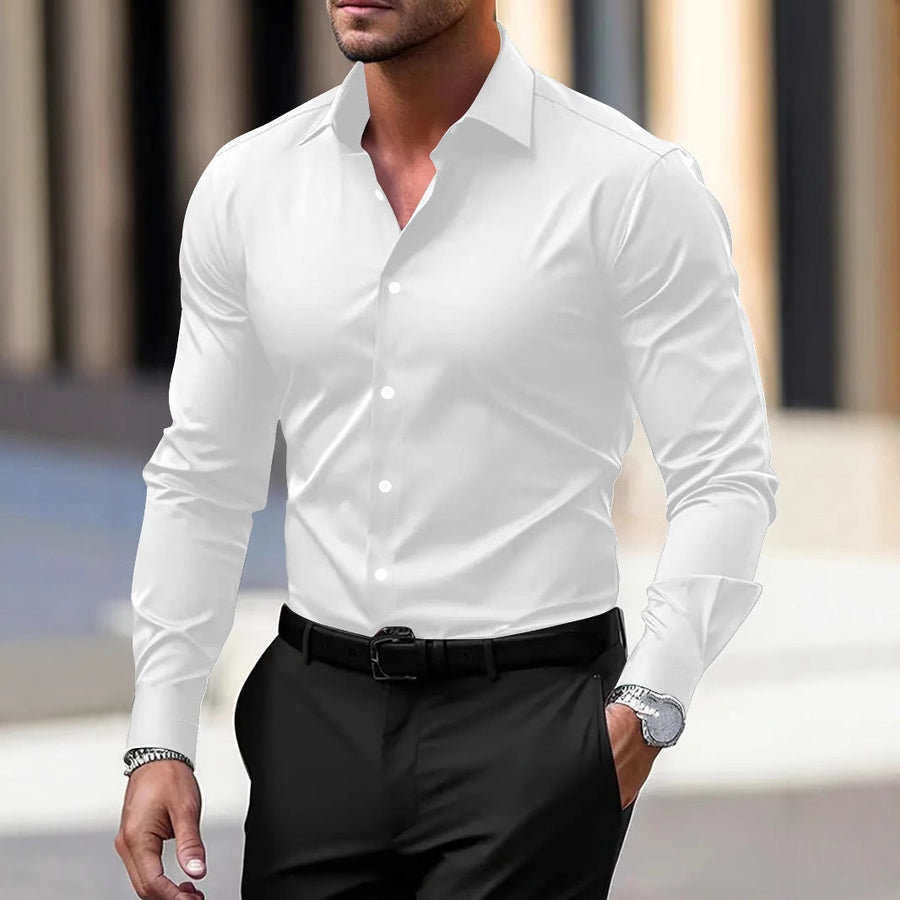 Men's Casual Button-Up Shirt Long Sleeve Classic Fit Soft Touch Everyday