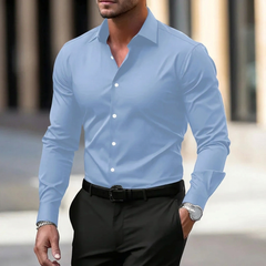 Men's Casual Button-Up Shirt Long Sleeve Classic Fit Soft Touch Everyday