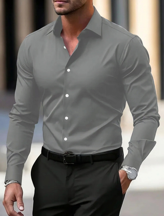 Men's Casual Button-Up Shirt Long Sleeve Classic Fit Soft Touch Everyday