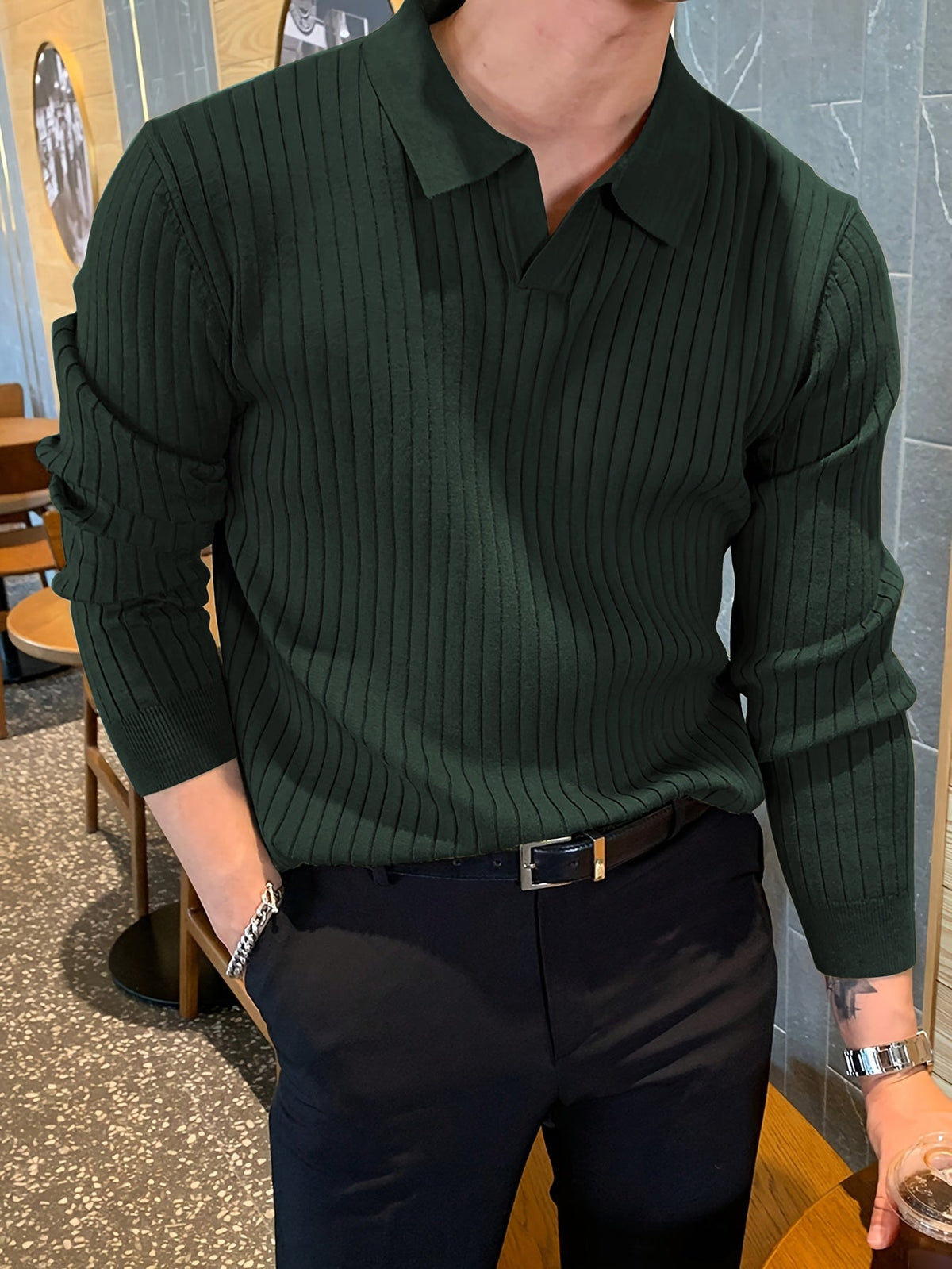 Men's Classic Knit Polo Shirt Short-Sleeve Collared Casual Everyday