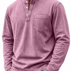 Men's Garment Washed Shirt Relaxed Fit Short Sleeve Classic Collar Casual Wear