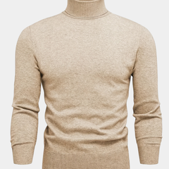 Men's High Neck Knit Sweater Relaxed Fit Long Sleeve Casual Everyday Wear