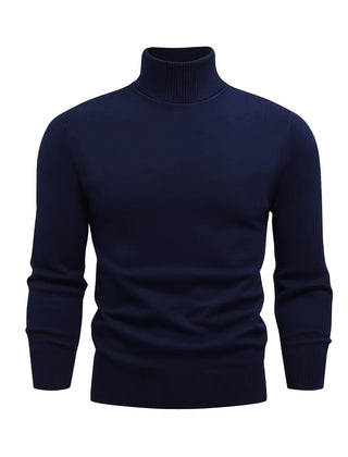 Men's High Neck Knit Sweater Relaxed Fit Long Sleeve Casual Everyday Wear
