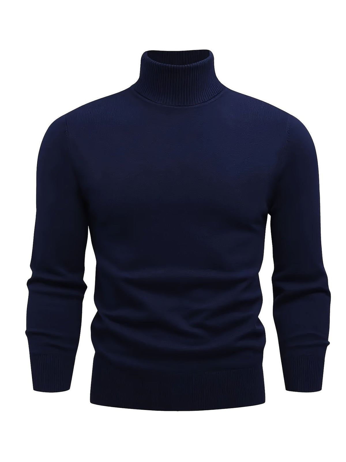 Men's High Neck Knit Sweater Relaxed Fit Long Sleeve Casual Everyday Wear