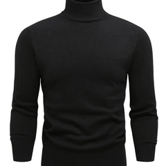 Men's High Neck Knit Sweater Relaxed Fit Long Sleeve Casual Everyday Wear