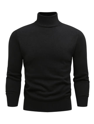 Men's High Neck Knit Sweater Relaxed Fit Long Sleeve Casual Everyday Wear