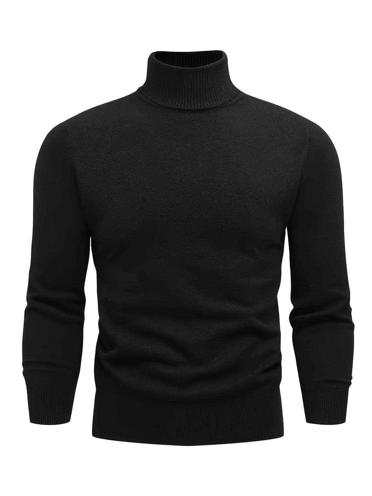 Men's High Neck Knit Sweater Relaxed Fit Long Sleeve Casual Everyday Wear