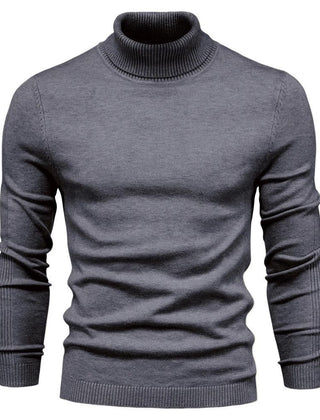 Men's High Neck Knit Sweater Relaxed Fit Long Sleeve Casual Everyday Wear