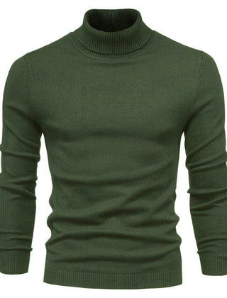 Men's High Neck Knit Sweater Relaxed Fit Long Sleeve Casual Everyday Wear