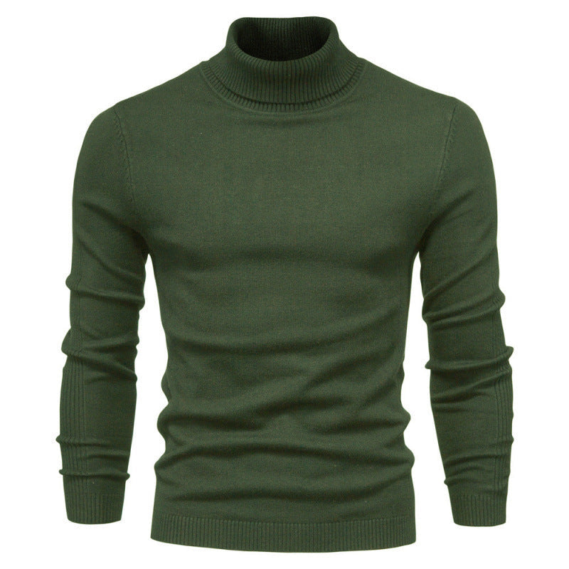 Men's High Neck Knit Sweater Relaxed Fit Long Sleeve Casual Everyday Wear
